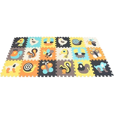 Mqiaoham 18 Pcs Tapis De Jeux En Mousse Pour Bebe Bebe Eva Sol Puzzle Aire Jeu