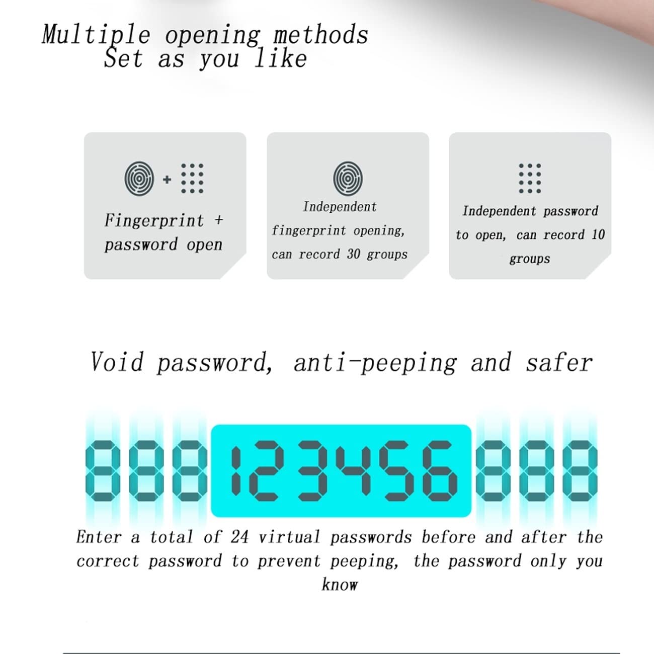 RLKHXBS Steel Home - Smart Safe, Password Fingerprint Small All-Steel Anti-Theft Cabinet es, Wrong Code Alarm