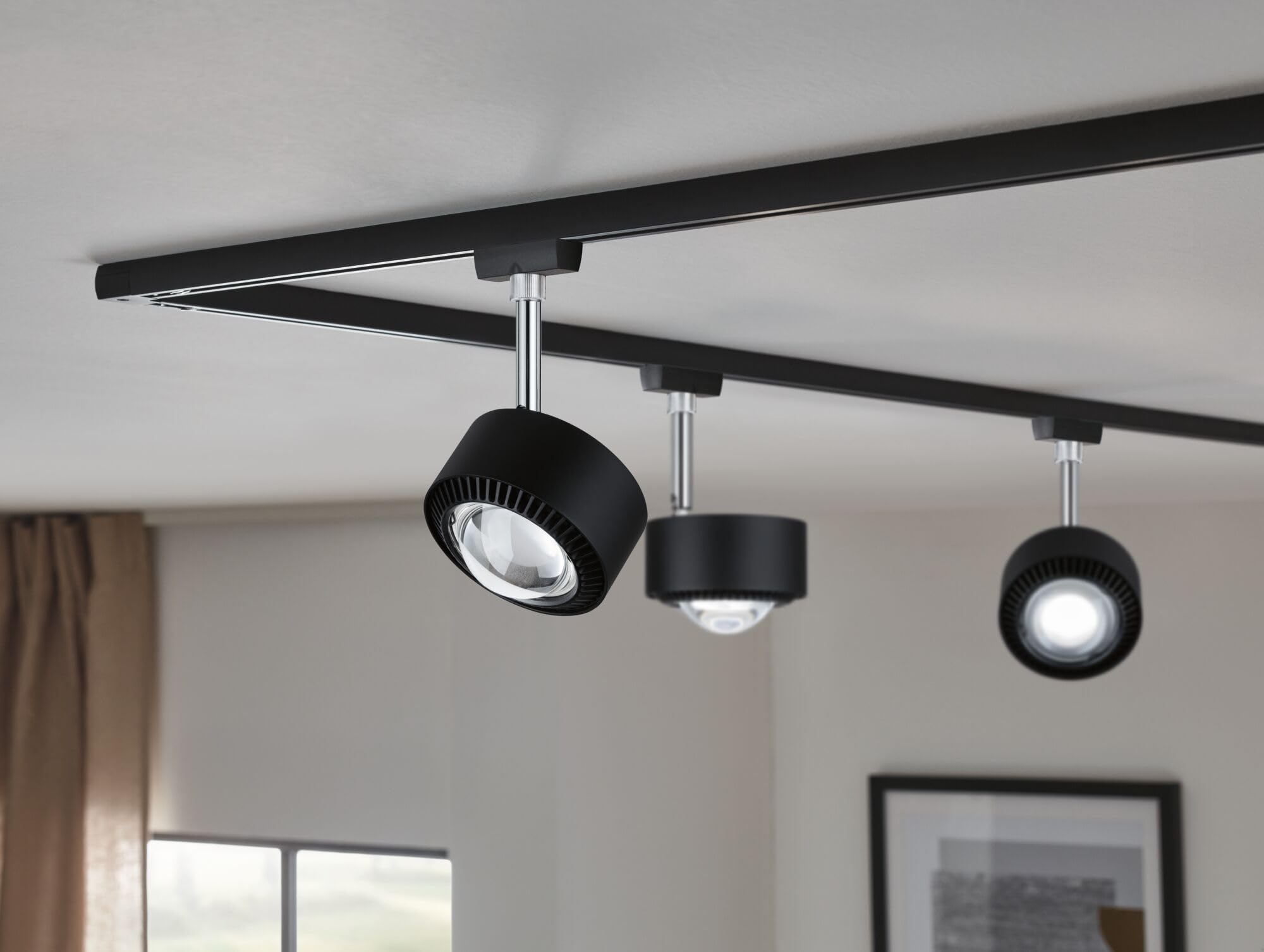 Paulmann Spot LED sur rail URail Aldan 9W - 4000K - Dimmable - Noir