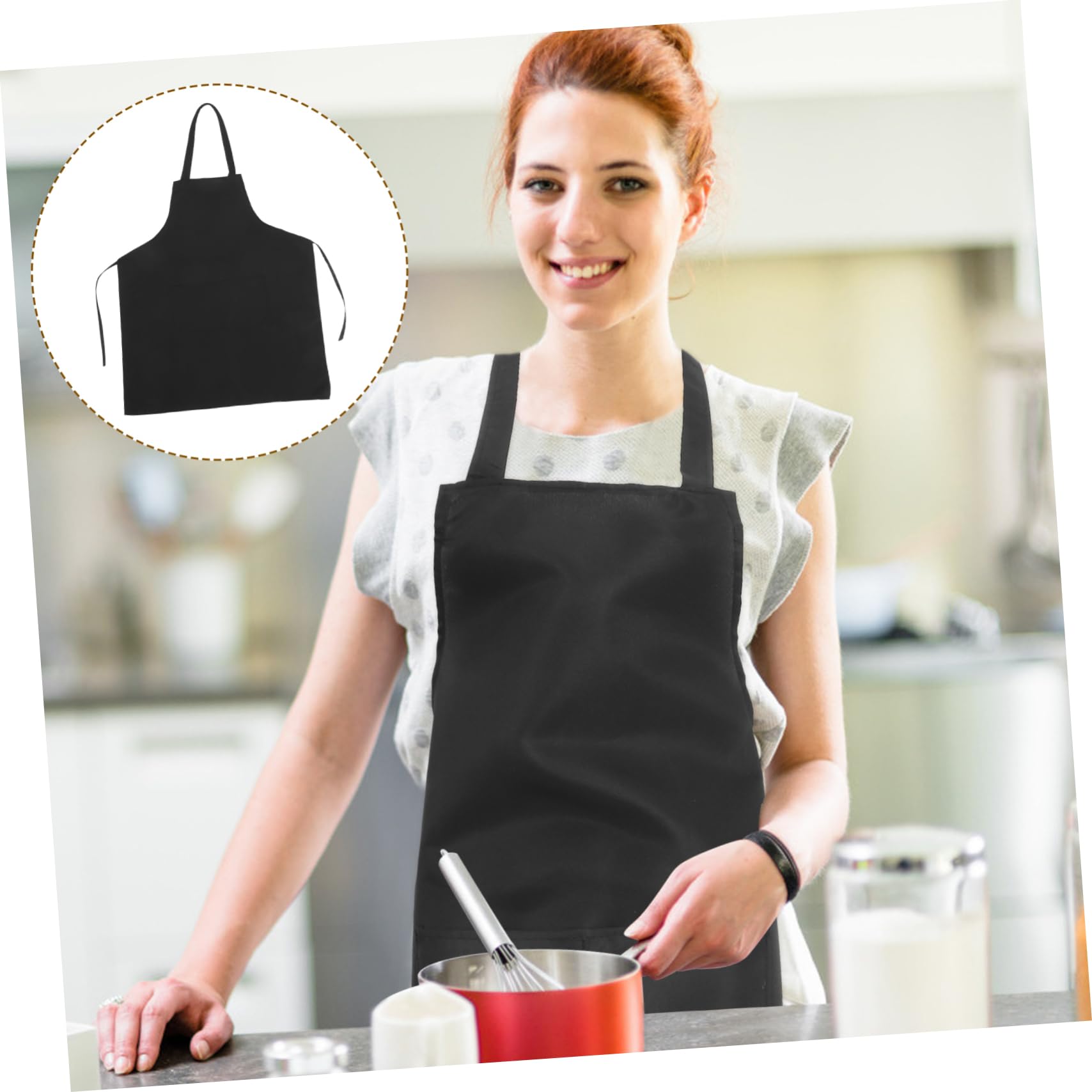 LIFKOME Tissu Tablier 10 Pièces Grosse Poche Noir Cuisine