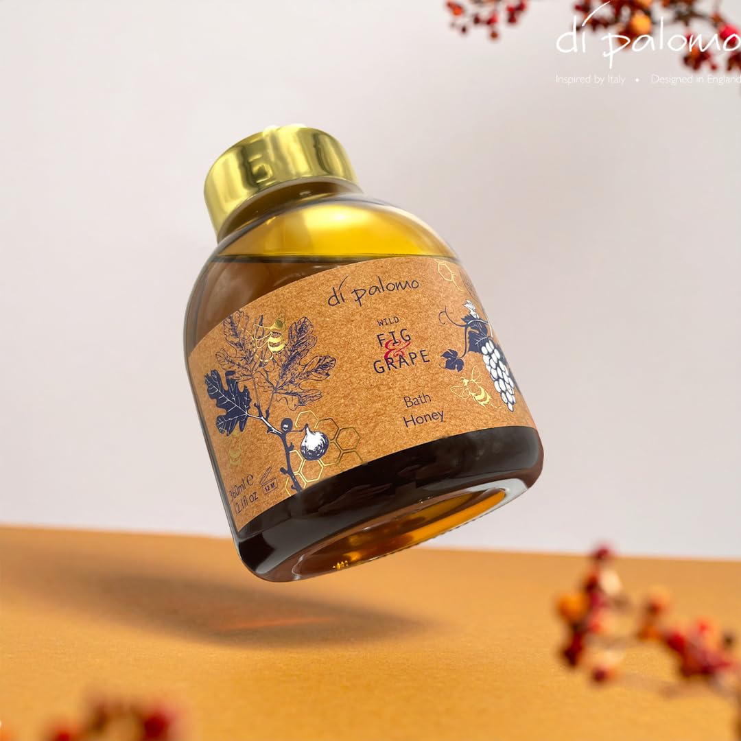 Di Palomo Wild Fig & Grape Bath Honey 360ml - Bath Oil & Bubble Bath Blend Shower Gel with Moisturising Skin Care Luxury Body Wash Relaxation Gift for Women Pamper Gifts for Her