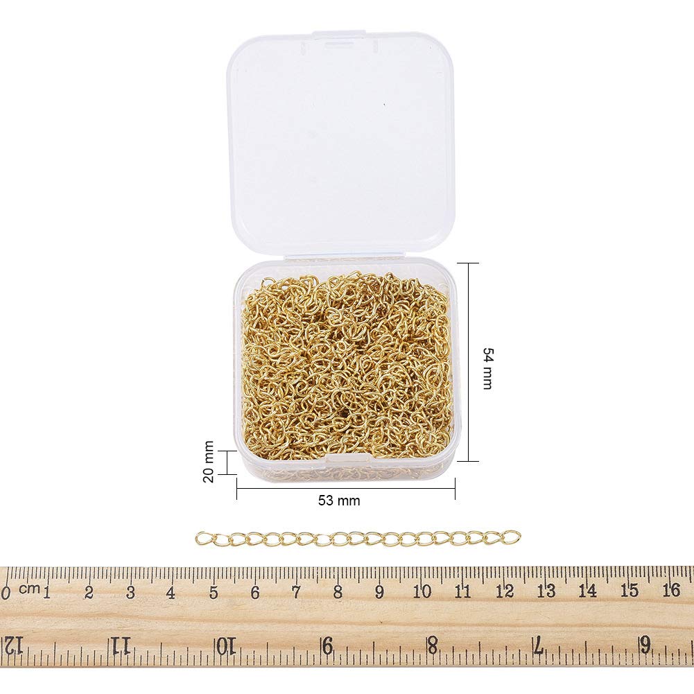 100 Stück Kettenverlängerung 7cm - Halskette Armband Verlängerungskette Rotguss