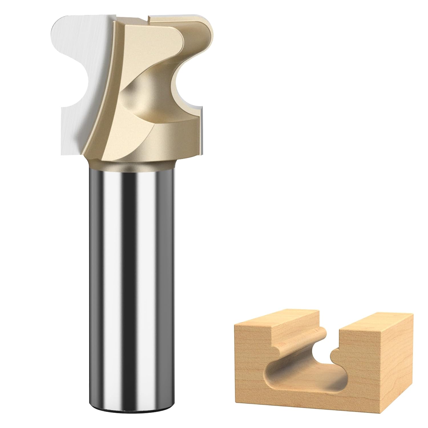 HUHAO Finger Pull Router Bits Set 1/2 Inch Shank,1" Cutting Dia,Drawer Pull Bit for Wood Finger Grip & Wooden Handle Molding,Carbide Tipped