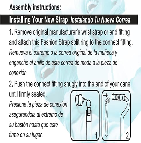 Miniatura 2 de SkyMed Correas de muñeca para bastón, 6 pulgadas de largo, 2 unidades, negro, vienen con enchufe de 78 pulgadas, conector elástico. Se adapta a