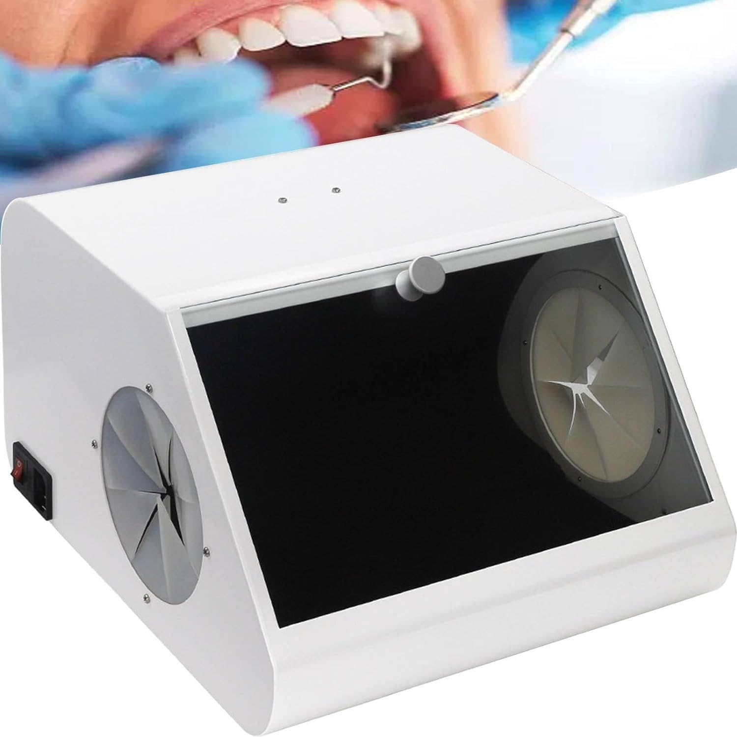 Aspiratore per polveri Dentale Professionale, Scatola per Polvere per Laboratorio odontoiatrico, collettore di polveri per sabbiatura, 12 Set di sorgenti Luminose a LED Integrate