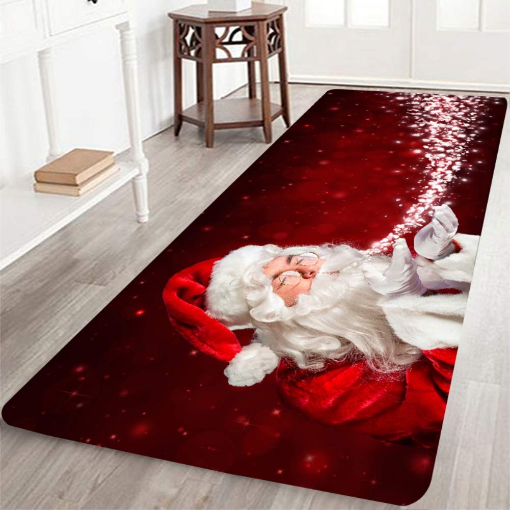 Weihnachten 3D Teppich Optische Illusion Weihnachtsmann Runder Fußmatte