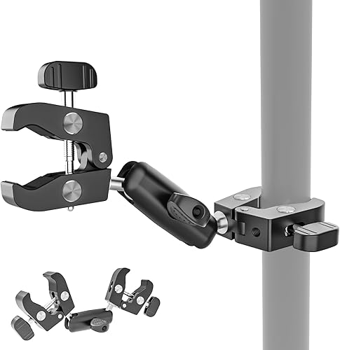 Abrazadera de sujeción doble superdoble, abrazadera para paraguas, abrazadera ajustable antideslizante de 360, para bicicletas, sillas de ruedas,