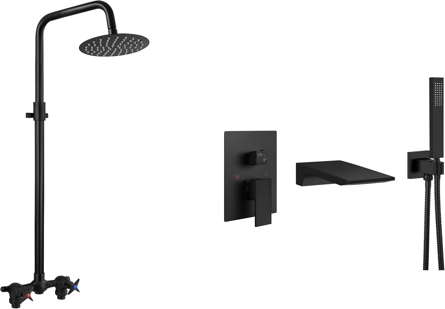 Aolemi Outdoor Shower with Wall Mount Bathtub Faucet