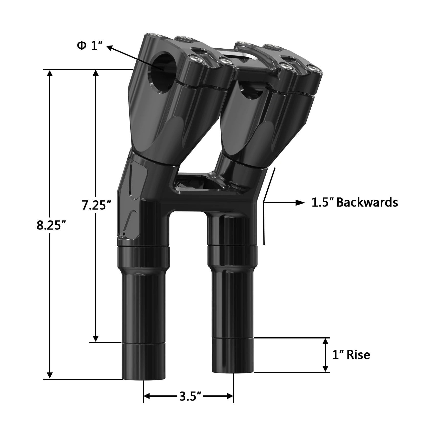 Pontets guidon moto Kit De Relocalisation Jauge Pour RG Road Glide/FLTRX Spécial FLTRXS Rehausseurs Guidon 1.25 "1.5"