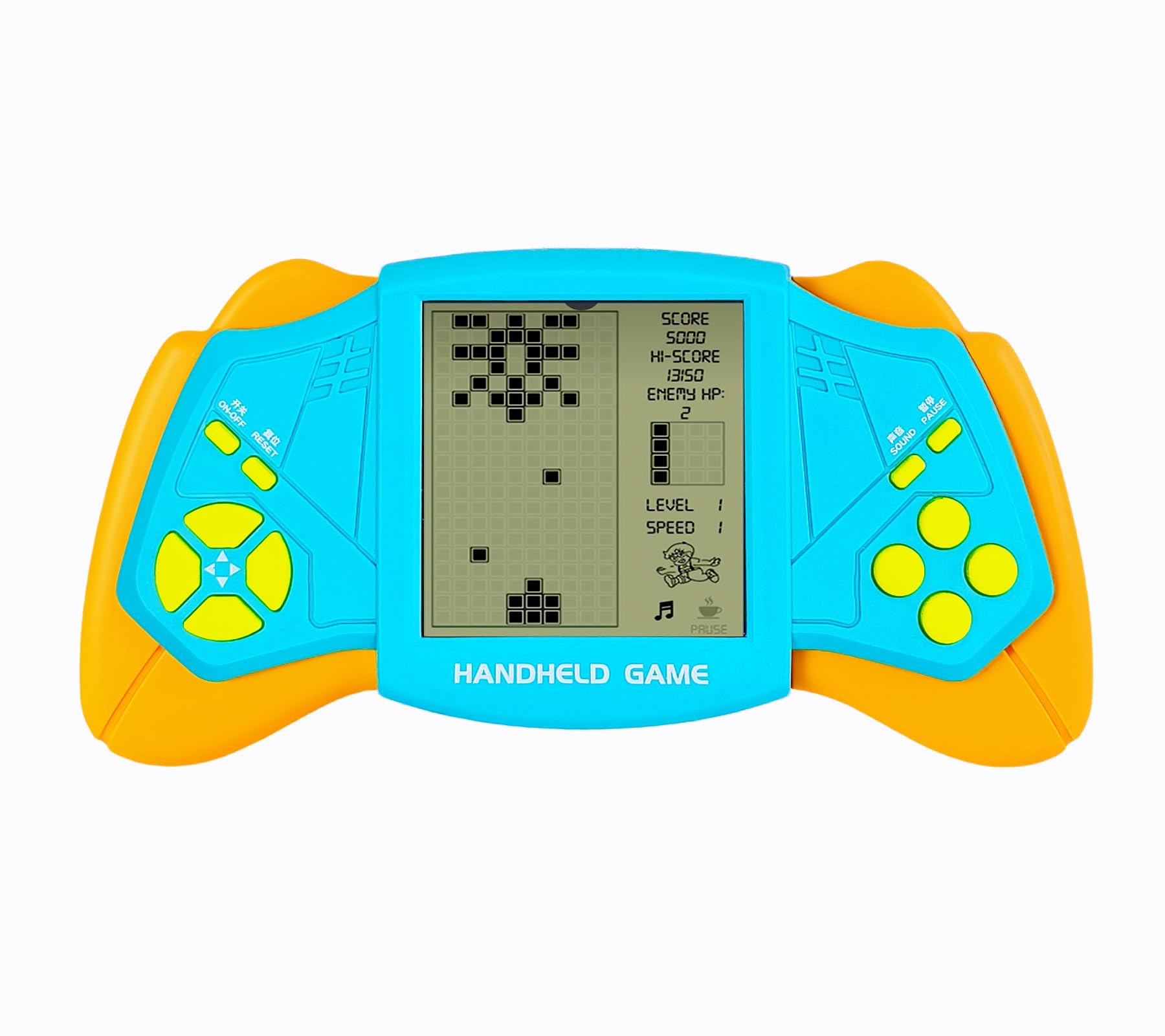 CZT Creative Brick game console Cool wing appearance Build in 2574 in 1 block games Handheld game machine Retro Portable Electronic game Puzzle toys Children/students (Blue)
