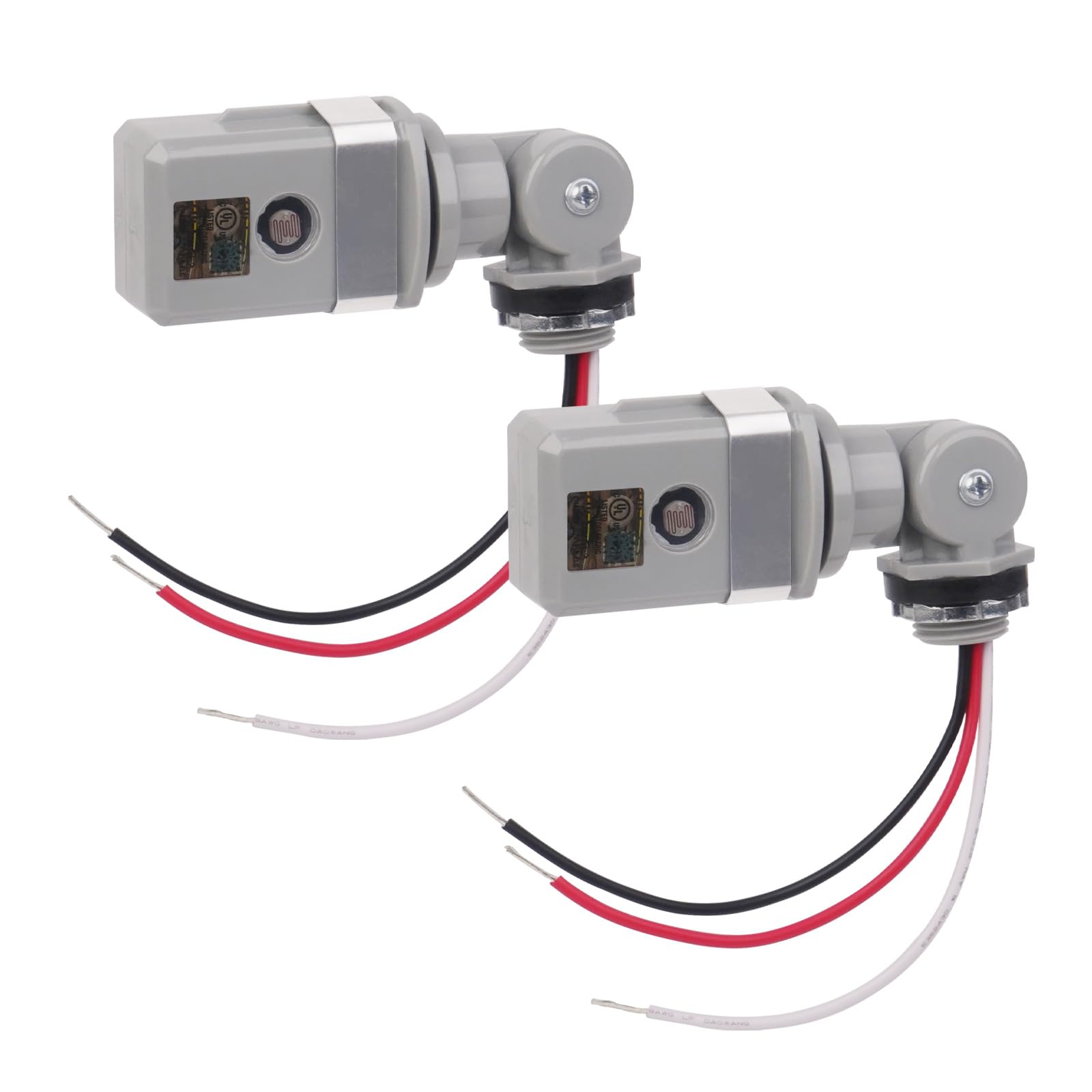 2-Pack Dusk to Dawn & Day Night Sensor,Wide Voltage 120-277VAC,50/60 Hz,IP65 Waterproof,Swivel Mount Photocell for Yard,Parking Lot,Street