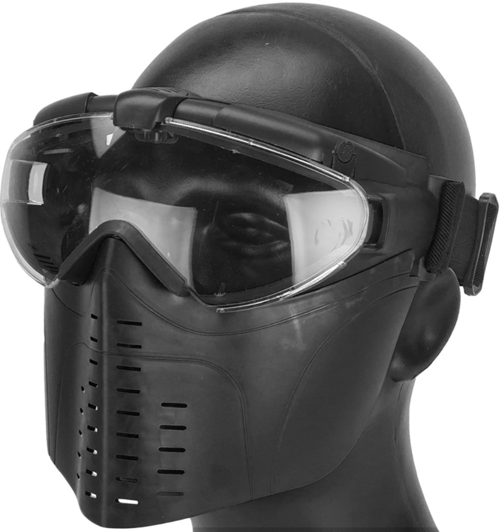 Evike Airsoft - Pro-Goggle Airsoft Full Face Face Pro w/Integrated Fan (Color: Black)