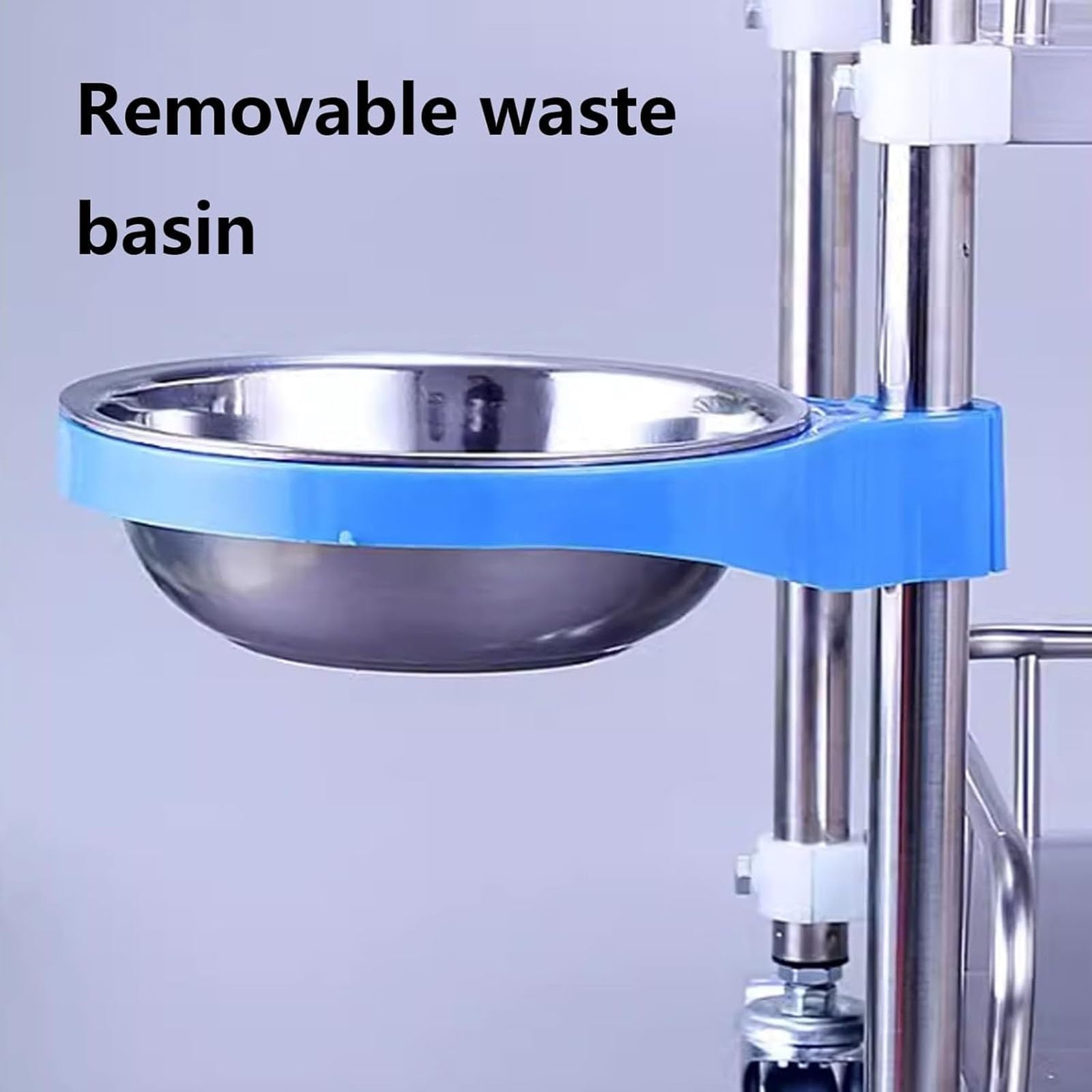 Carrello di Servizio Con Ruote in Acciaio Inox, carrello multiuso medico a due ripiani, carrello da laboratorio, carrello da clinica con cassetto e sponda di protezione(60 * 40 * 86cm)