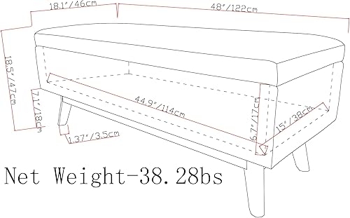 Miniatura 203 de SIMPLIHOME Owen - Bandeja rectangular moderna de mediados de siglo de 34 pulgadas de ancho, otomana pequeña para almacenamiento de mesa auxiliar, en