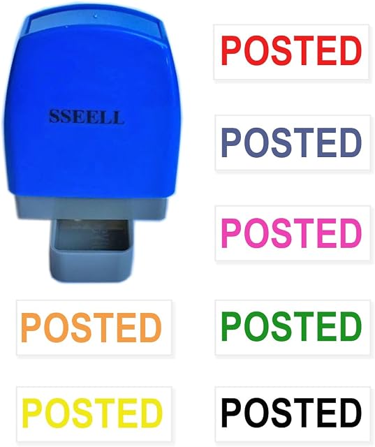 SSEELL Posted Self Inking Rubber Flash Stamp Self-Inking Pre-Inked RE-inkable Office Work Company School Stationary Stamps Without Frame Line - Green Ink Color