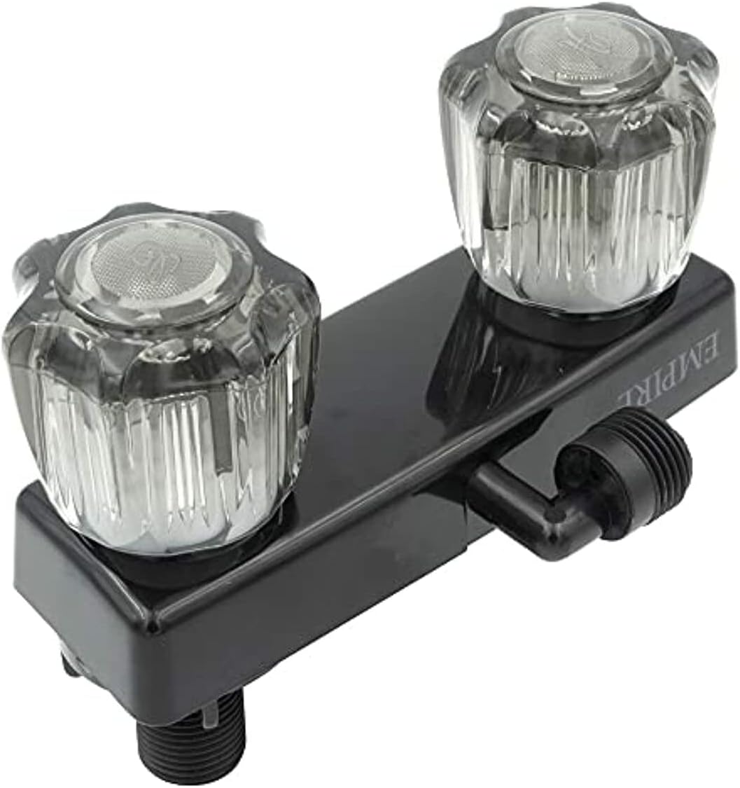RV Camper Exterior Outdoor Shower Hot/Cold Water Mixer Knobs Black PN 94204