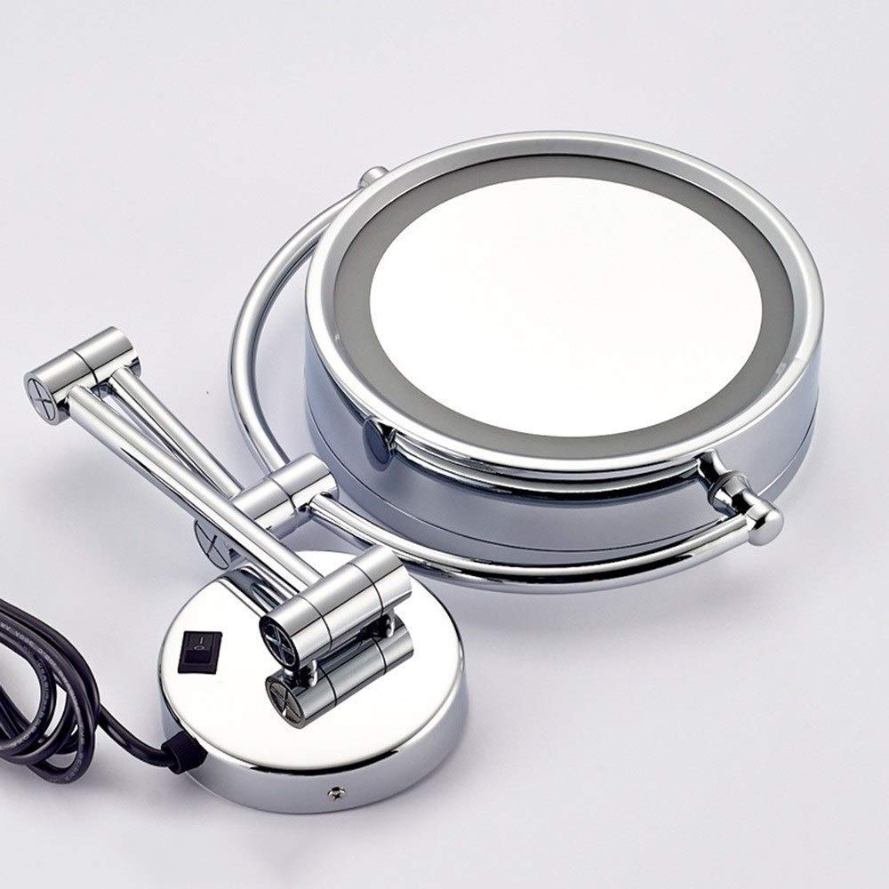 Specchio Trucco Specchio per Il Trucco, Doppio Lato Illuminato 8,5 Pollici 10X LED ingrandito Specchio Moderno con Finitura cromata Lucida
