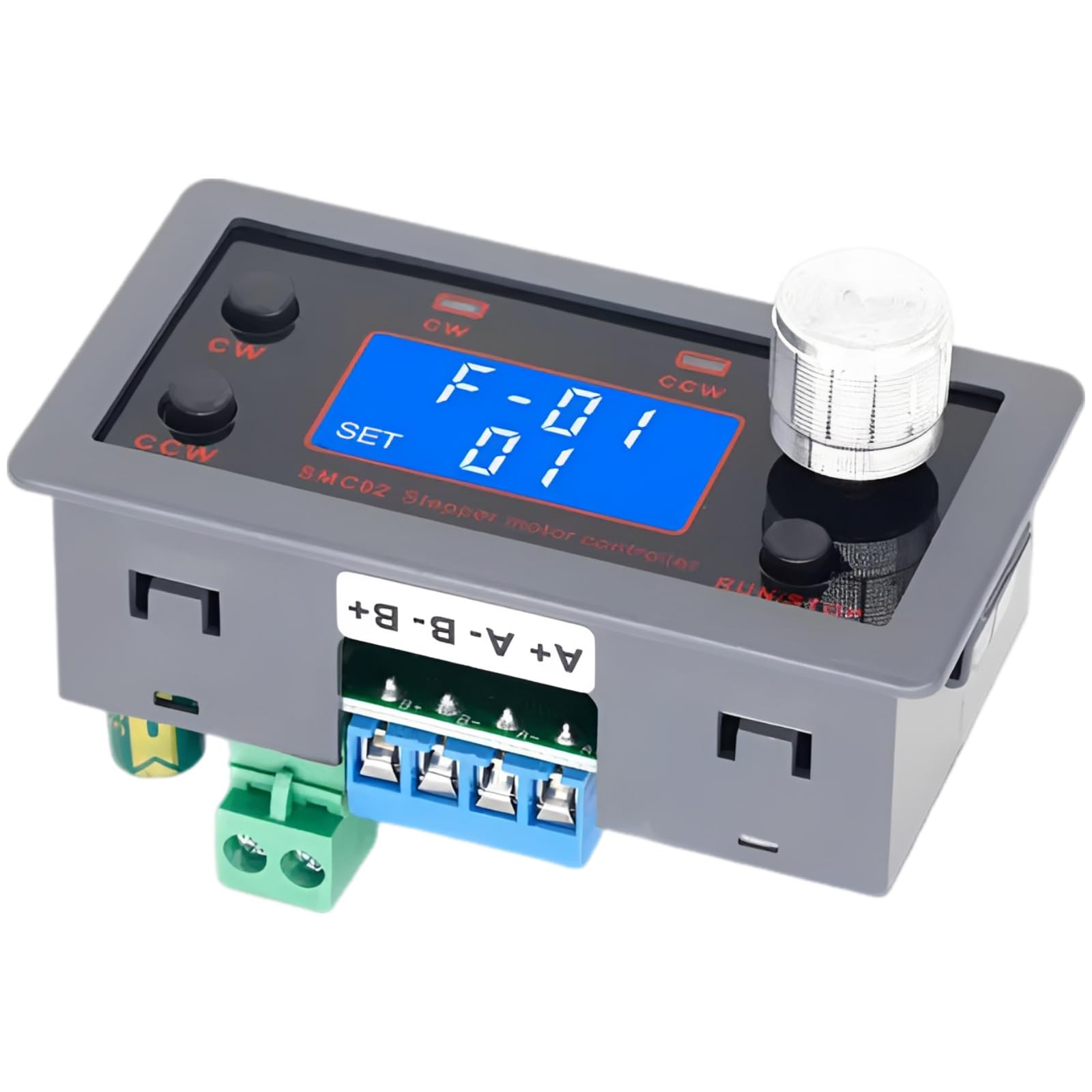 Schrittmotor-Treiber-Controller SMC02, integrierte Steuerung und Antriebseinheit, 10 bis 30 V, für 42/57-Motoren, Vorwärts und Rückwärts, Winkelsteuerung, 15 Modi, LCD-Display, für Nema 17/23 Motor