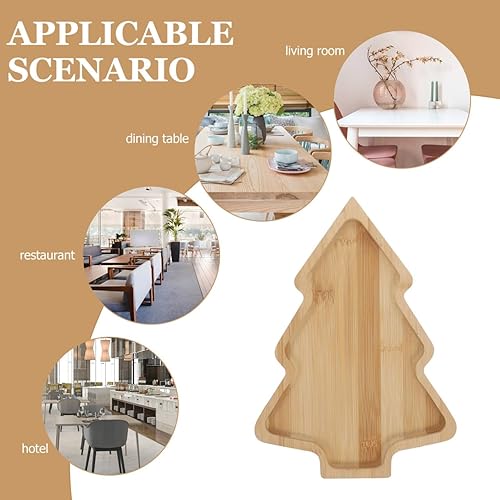 Miniatura 9 de ERINGOGO Bandeja de madera para servir - Bandejas de madera decorativas en forma de árbol de Navidad para aperitivos, queso, galletas, sándwiches,