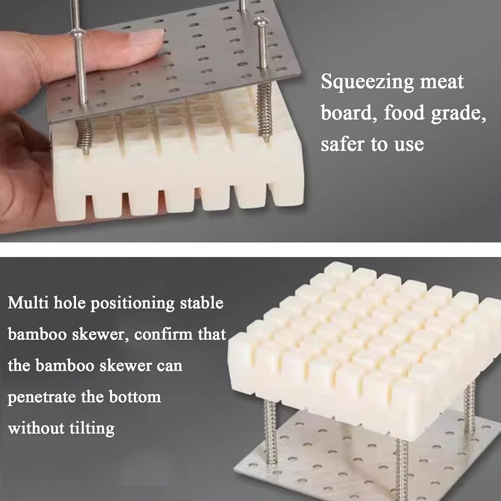 Machine à brochettes de barbecue – Outil de fabrication de kebab en acier inoxydable pour la maison et les cuisines commerciales, solution rapide de brochettes de viande