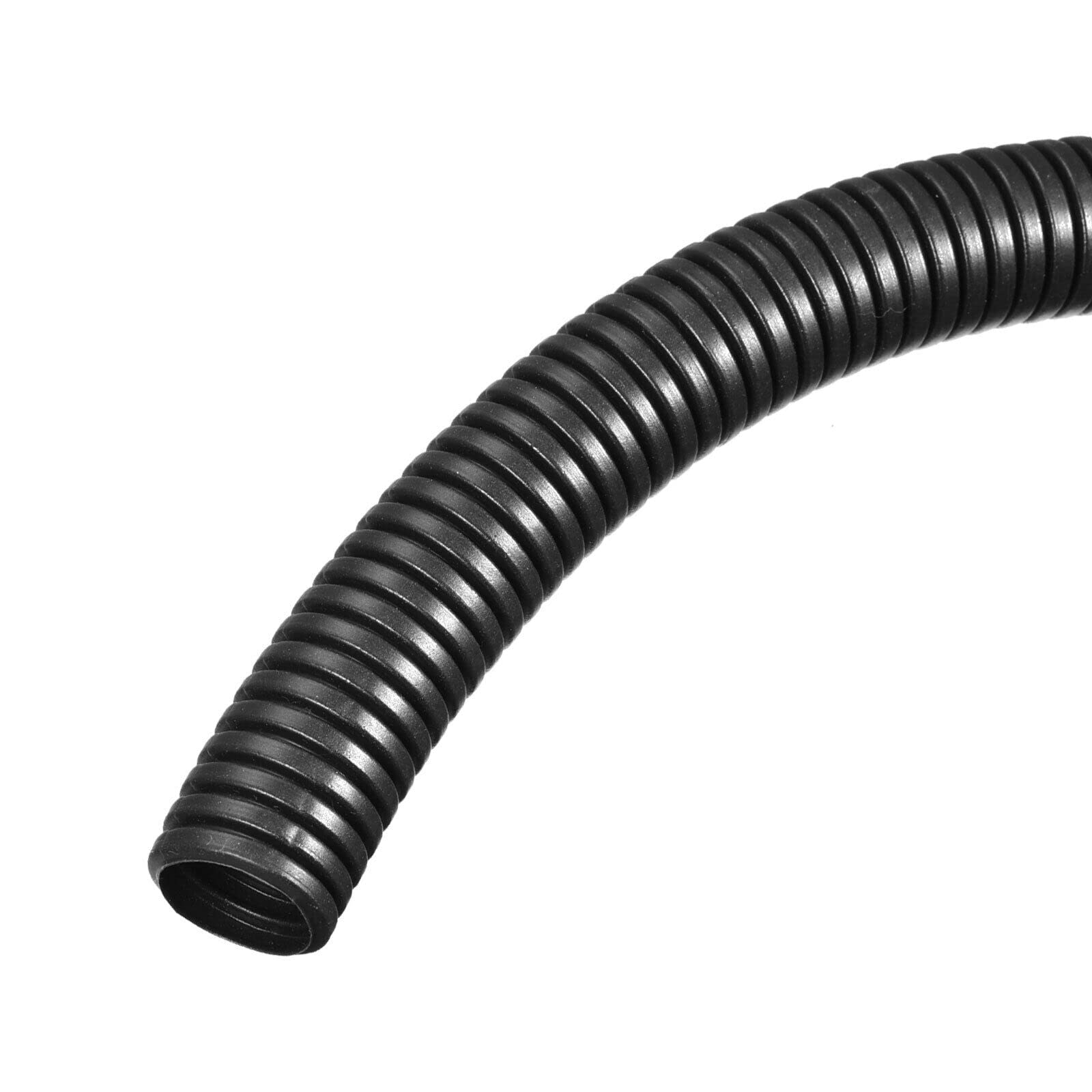 Tool parts Wire Loom Tubing Corrugated Pipe Conduit - 8M/26ft Length 20x25mm Black