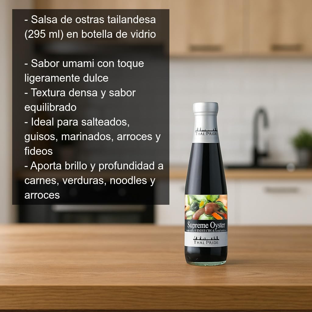 Salsa de ostras 295 ml botella vidrio condimento asiático umami wok noodles marinados