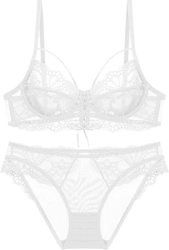 Cwang Women’s Floral Lace Bralette Sexy Cute Bra and Set, Triangle Soft