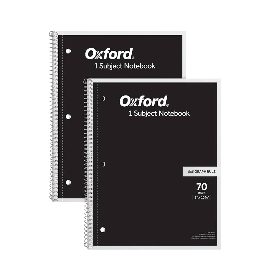 Amazon.com : Oxford Spiral Notebook 2 Pack, 1 Subject School