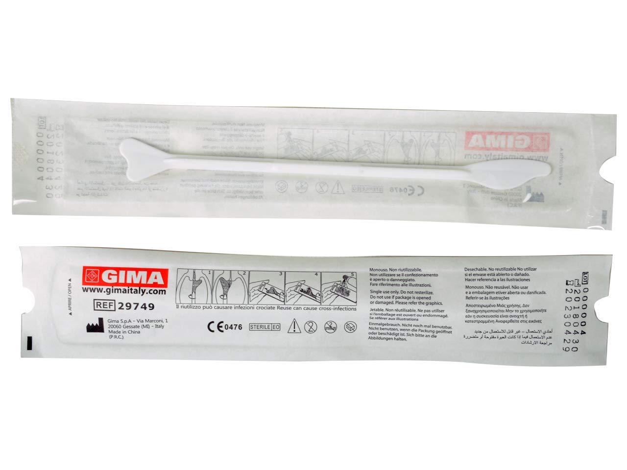 Gima Espátula B Plástico Estéril Pack 100