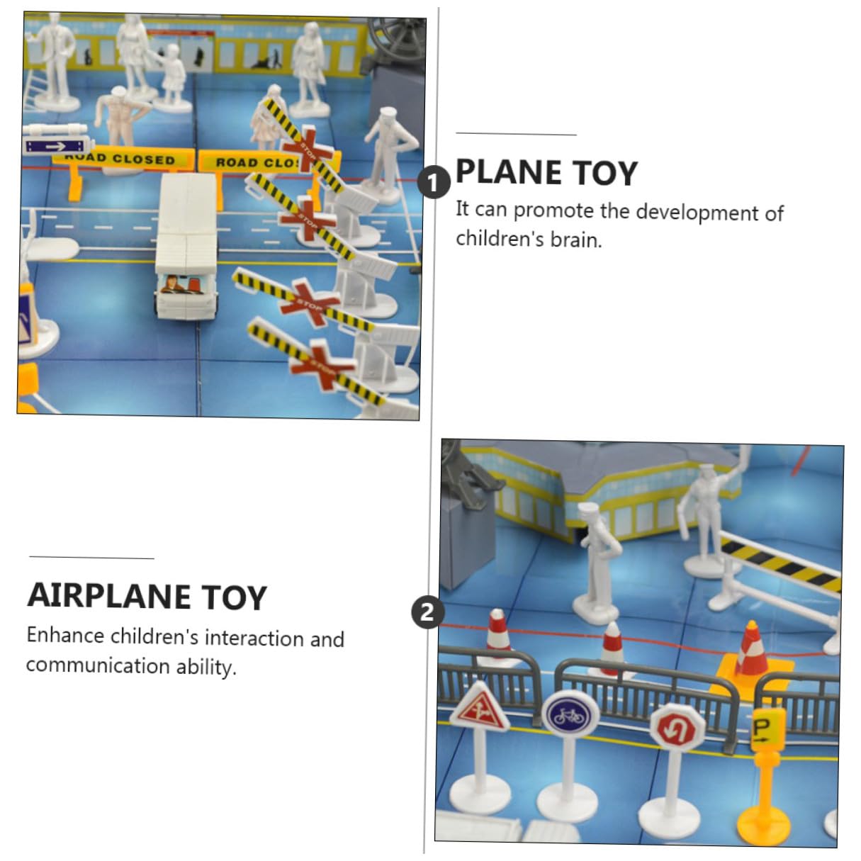 NOLITOY Avión de Juguete de Simulación en PVC para Niños, Modelo Educativo Que Promueve el Desarrollo Cerebral y Estimula la Imaginación en Escenas de Aeropuerto
