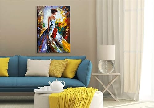 Miniatura 8 de zoinart Lienzo grande pintado a mano de 48 x 24 pulgadas, pinturas abstractas para pared, textura contemporánea, arte de pared de muelle, paisaje,