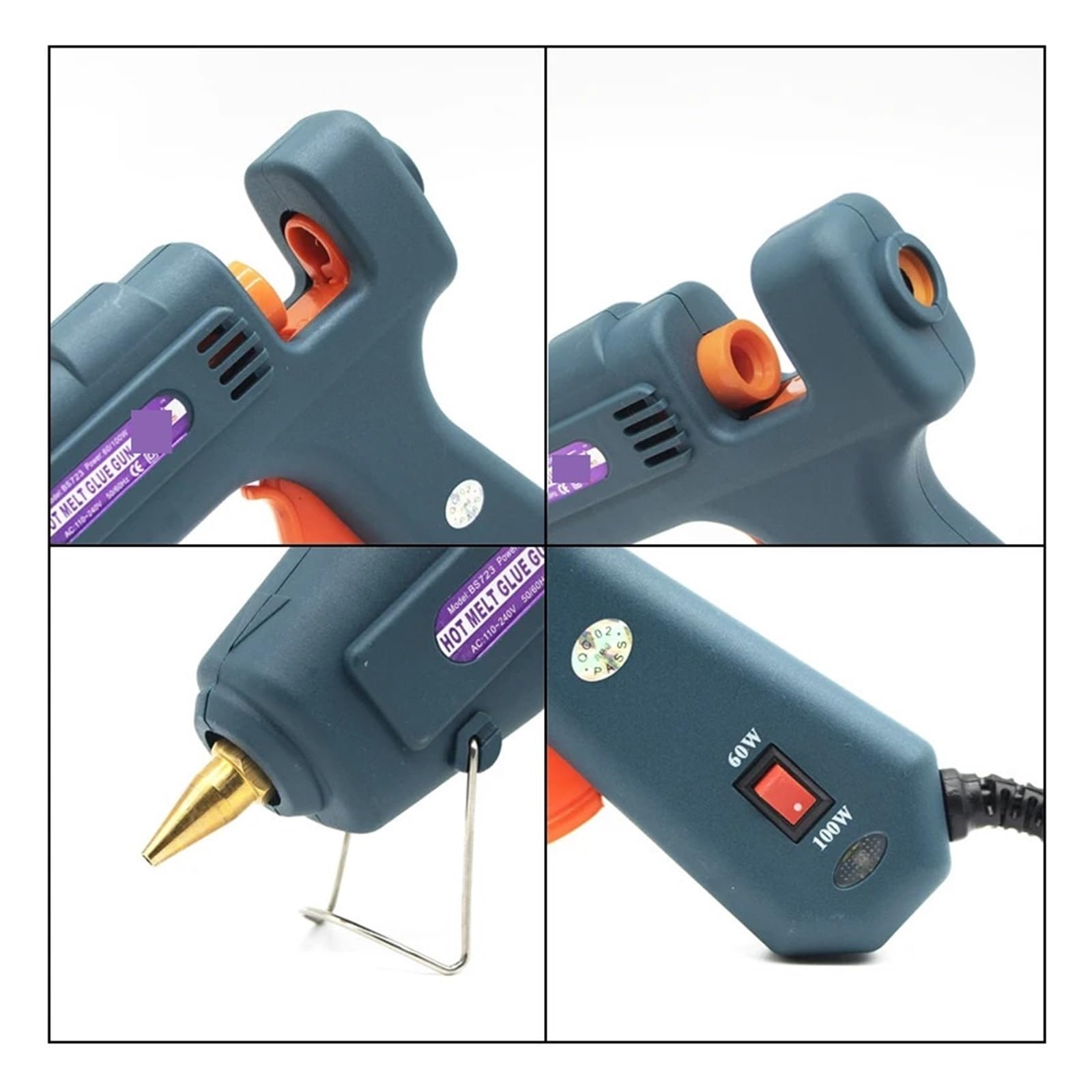 Pistola for colla a caldo, pistola for colla a doppia potenza da 60 W/100 W, strumento di riparazione artigianale for regali fai da te con colla stick da 11 mm artisti fai da te, arte(Nozzle 2.0x50mm)