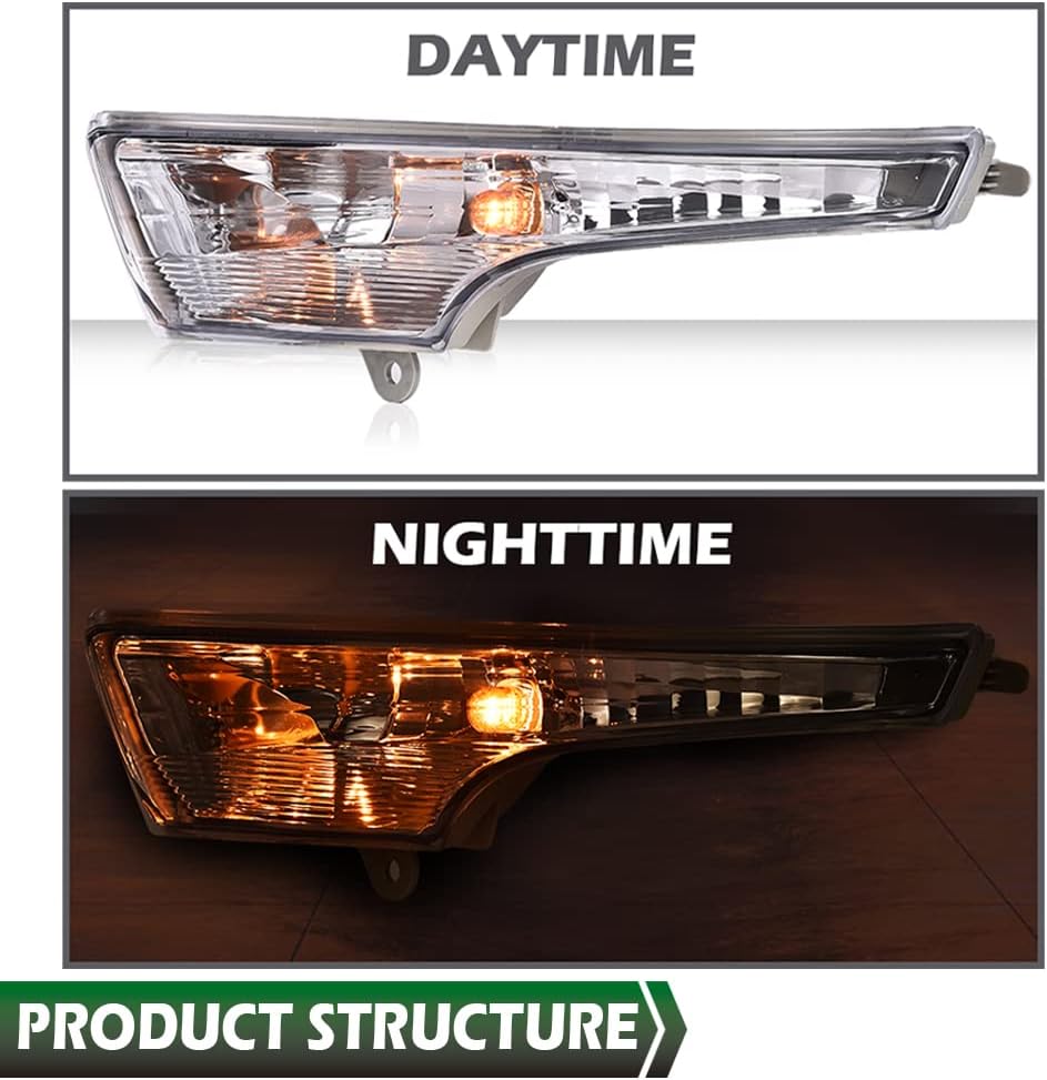 GRAND ORANGE Turn Signal Light Compatible with Nissan Altima 2013 2014 2015 2016 2017 2018 Driver and Passenger Side Marker Lamp With Bulbs NI2531118 NI2530118
