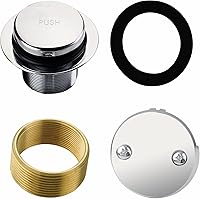 Vista 14 de Kit de conversión de conjunto de molduras de tina punta y punta Hidrop, kit de reemplazo de drenaje de bañera con placa frontal de desbordamiento