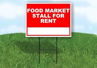 Food market stall for rent Write On Me Red 18x24 in Single Sided Yard Road Sign w/Stand