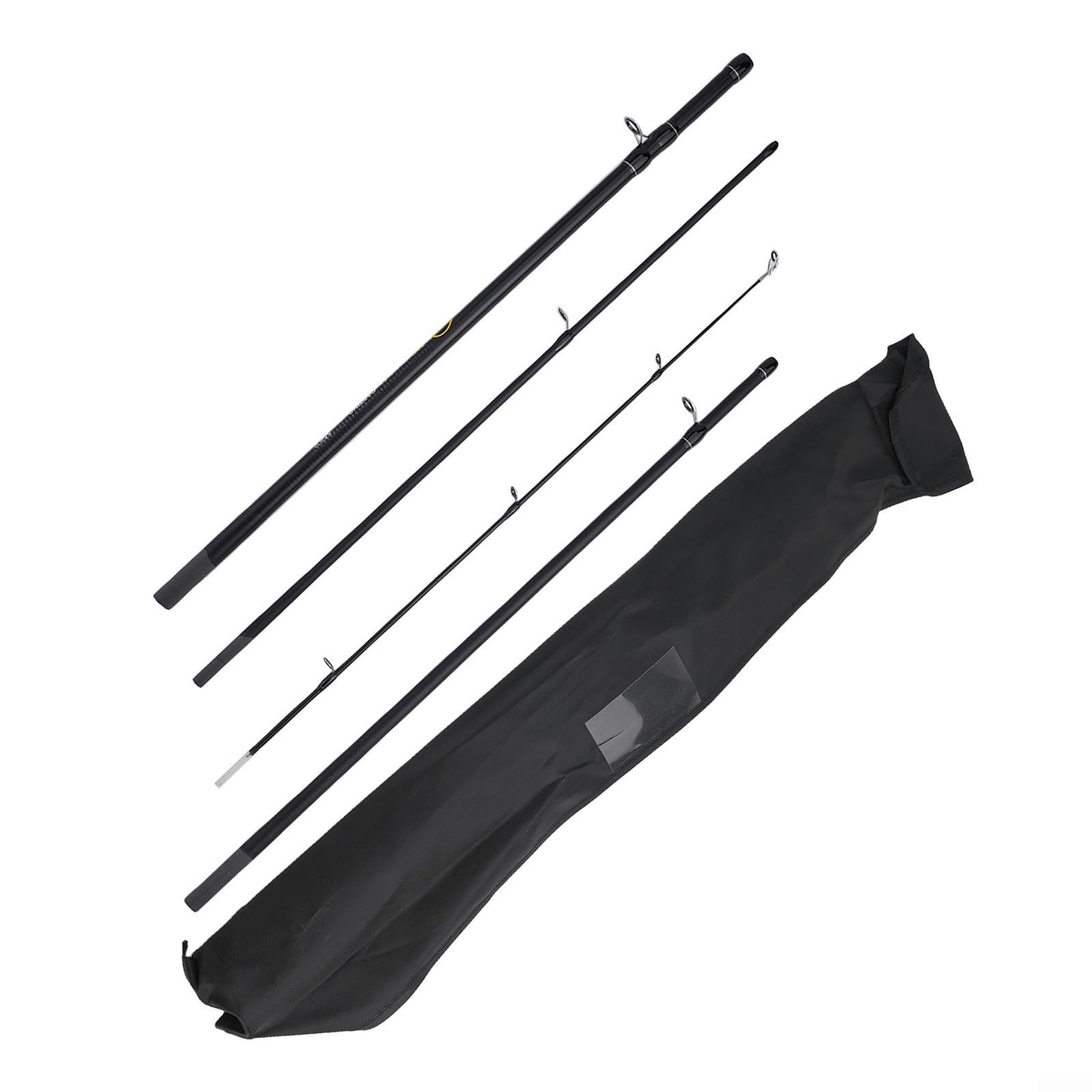 Honseadek Caña de pescar de fibra de carbono de 1,8/2,1 m, acción ML, diseño de viaje de 4 secciones, plegado de 46 cm, agarre de EVA, anillos guía antibobinado, capacidad de carga de 2500 g