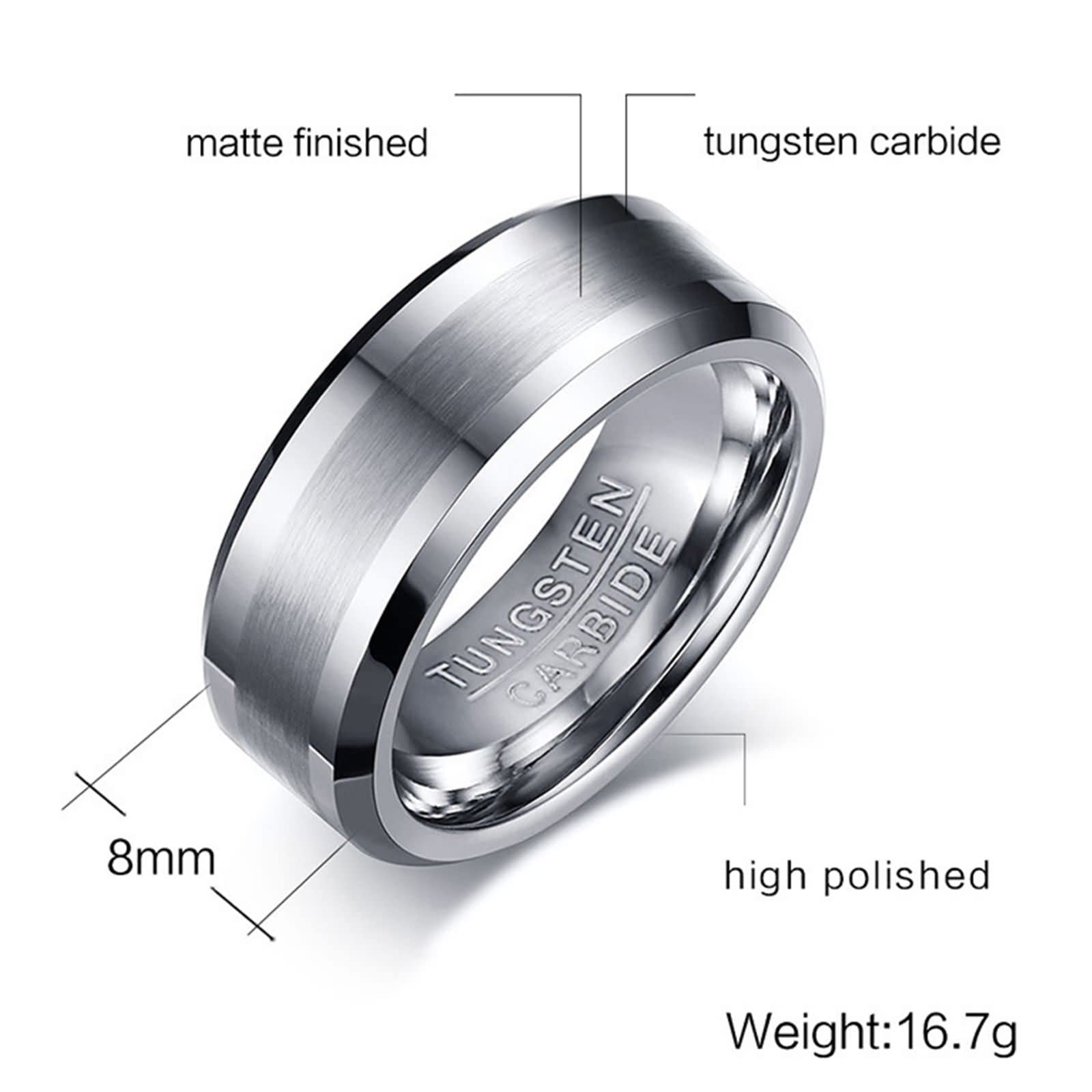 Anelli Personalizzati con Nome,Anello Carbide Tungsteno Argento Oro Anello Rotondo Anello Coppia Matrimonio