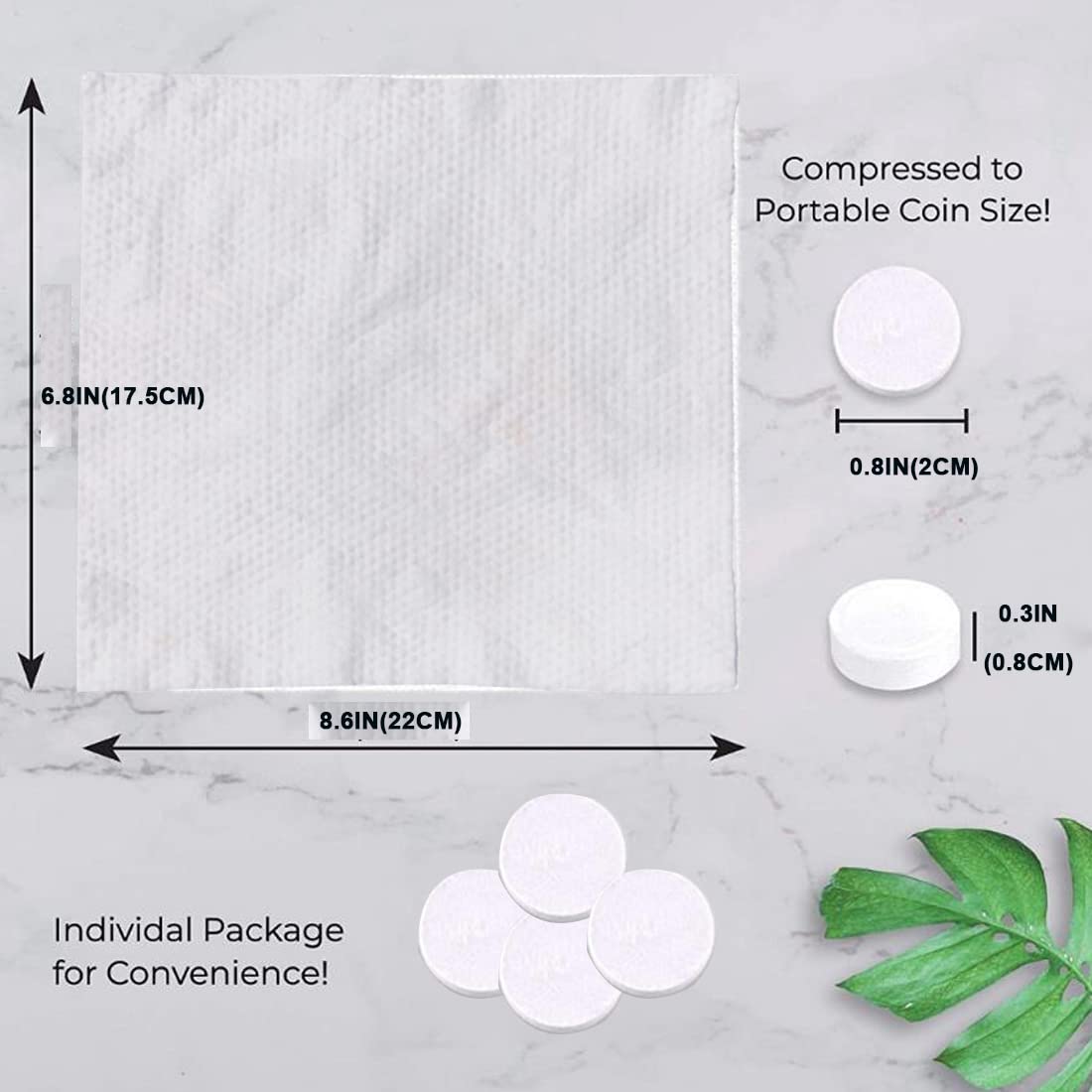 Canned Compressed Towels Portable Compressed Coin Tissue for Travel Sports Beauty Salon or Home Hand Wipes 100 PCS(9.8x 7in) - Image 2