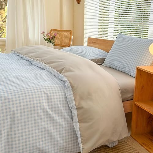 Miniatura 2 de NSNLGSGC Juego de funda de edredón bohemio beige tamaño King, juego de funda de edredón a rayas vintage (3 piezas, King)