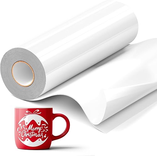 Rollo de vinilo permanente blanco para Cricut Silhouette, vinilo adhesivo blanco de 12 pulgadas x 40 pies para todos los cortadores de máquinas de