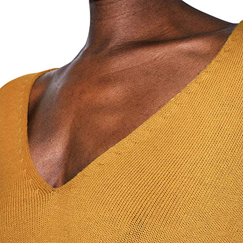 American Apparel Women's Basic Knit Long Sleeve V Sweater, Honey, Medium #TOP1