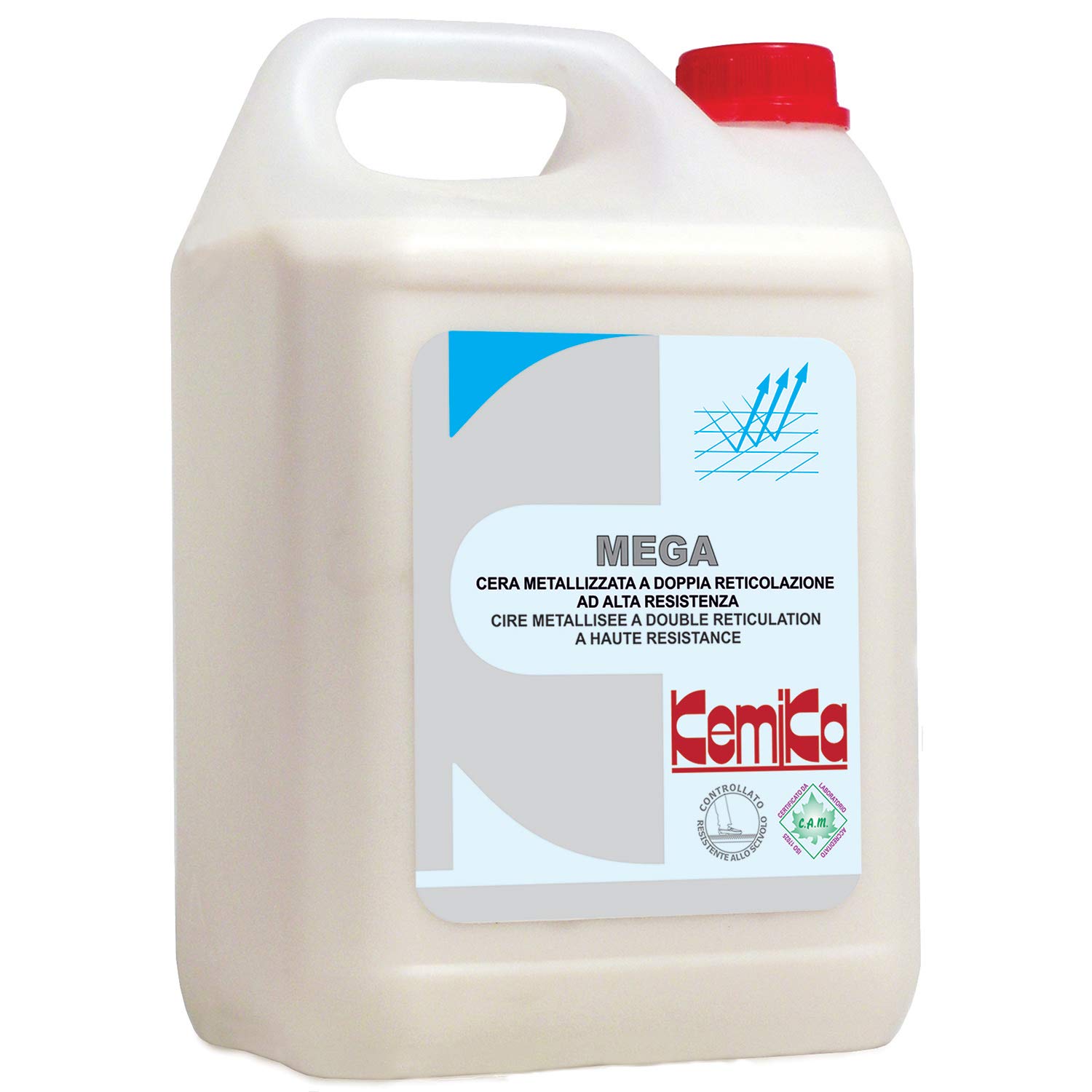 Kemika Méga Cire Métallisée 5 Kg, Cire Revêtement de sol PVC avec Haute Résistance au Trafic