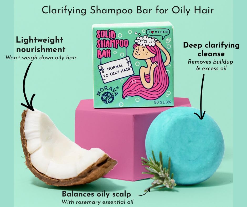 Morava Clarifying Clay Shampoo Bar – Removes Product Buildup & Excess Oil, Sulfate-Free Deep Cleanse for Fine & Thin Hair, Vegan – 2.82 oz - Image 3
