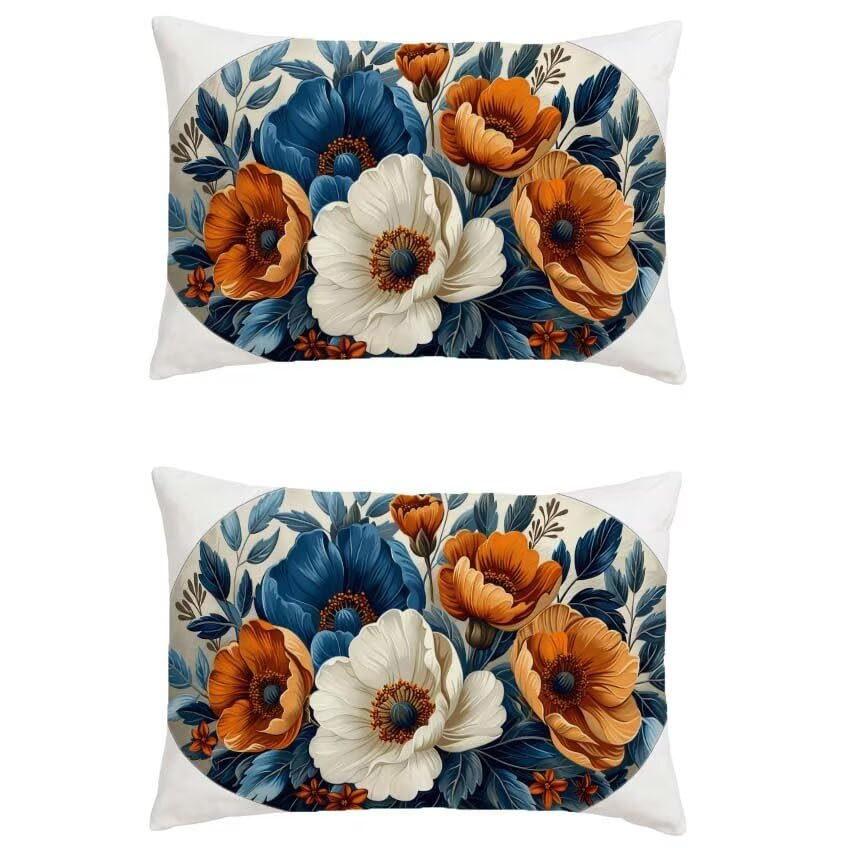 Taie oreiller décoration maison fleur 60x90cm pour un salon chaleureux