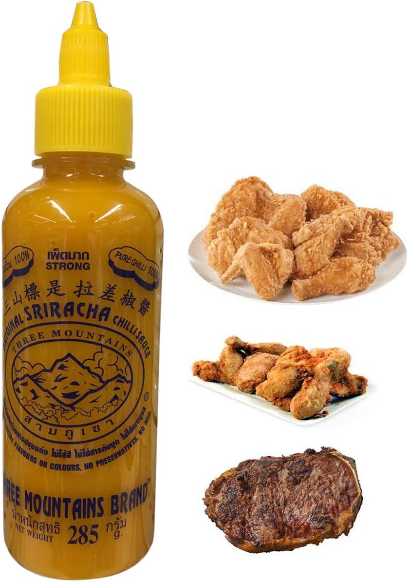 Three Mountain Sriracha Hot Chili Sauce Most Yellow Spice 10.5 Oz.