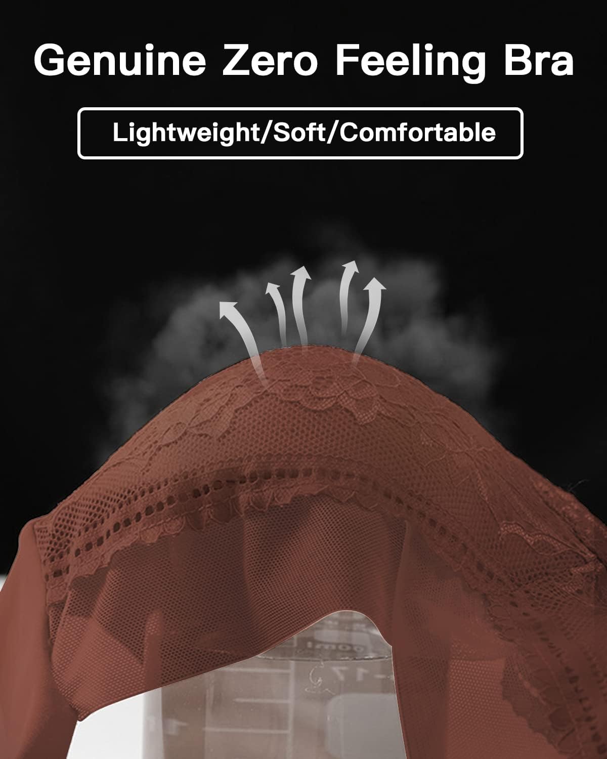 WOWENY Seamless Lace Bras for Women Wirefree Comfortable Mesh Padded Soft Back Smoothing Bra - Image 6