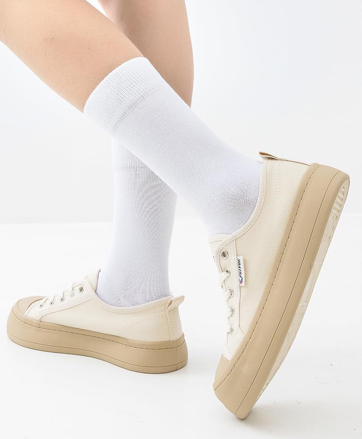 Autoor Women's Viscose Bamboo Calf Socks Casual Lightweight Breathable Crew Socks Anti Odor Women's Socks 5 Pairs - Image 2