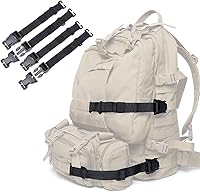 Vista 8 de Sistema táctico de nivel Rush de 4 piezas, correas de sujeción ajustables de mochila Molle con clips de hebilla, correas de compresión