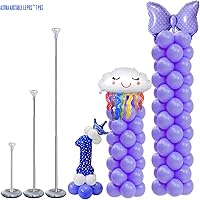 Vista 2 de Juego de 2 soportes de columna para globos, kit de arco de globos ajustable de 7 pies de altura, soporte de globo telescópico de metal, fiesta