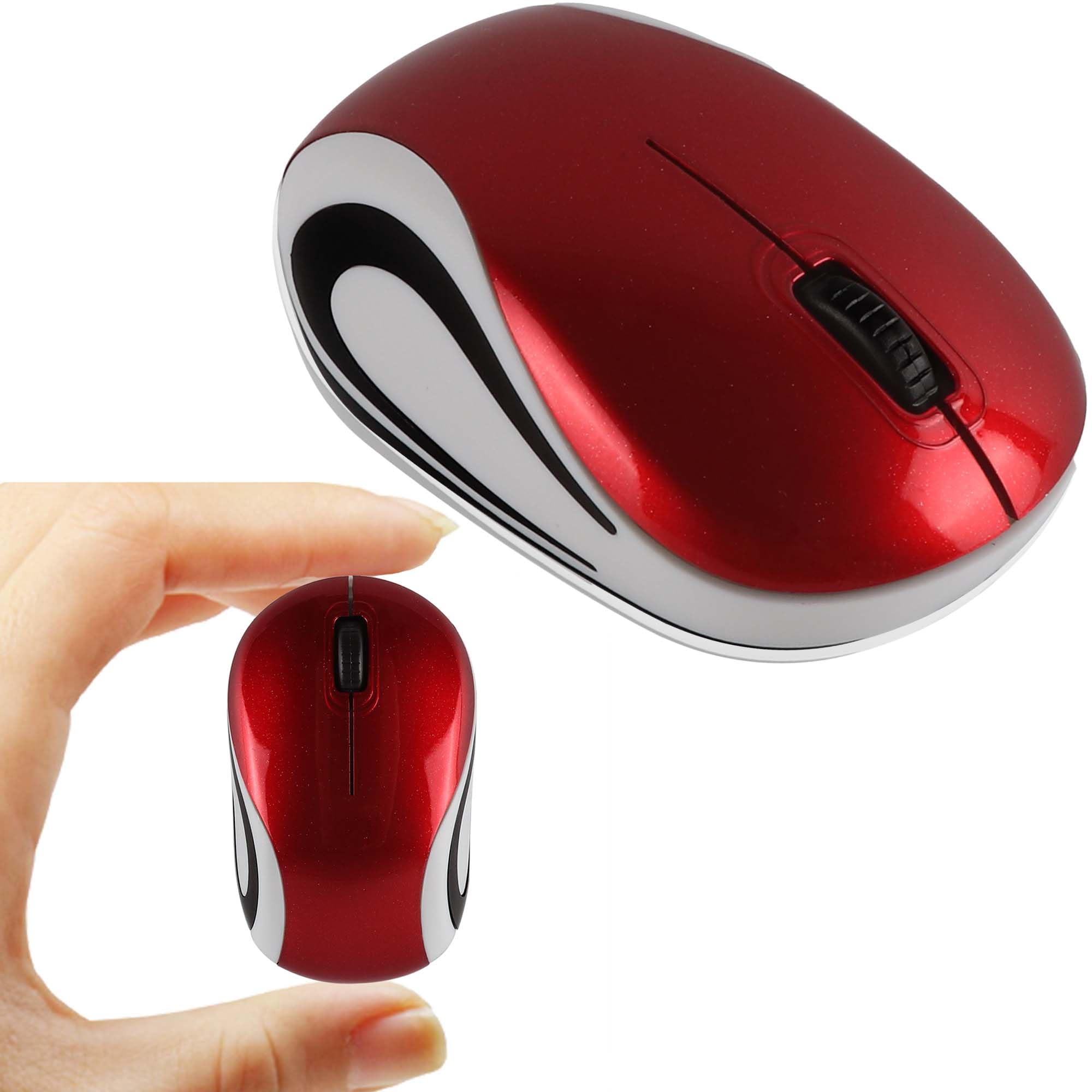 Mini Wireless Mouse, Small Kids Optical Mouse for Home、School, Ultra Portable Travel Mice Cordless with USB Receiver, 1000DPI, 3 Buttons, for Desktop/Laptop/Windows/iOS/Android (Red)-image-45